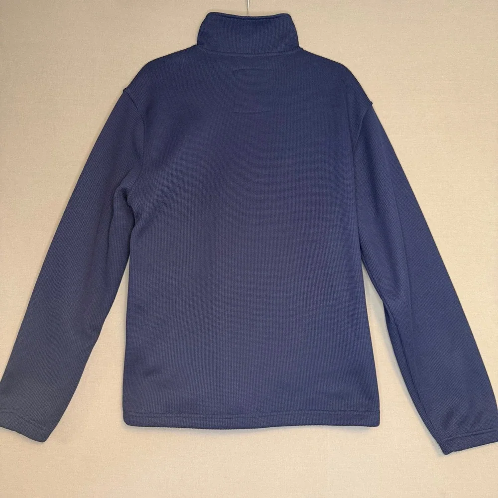 NFL Seattle Seahawks Mens Navy Blue Full Zip Waffle Knit Fleece Jacket Large